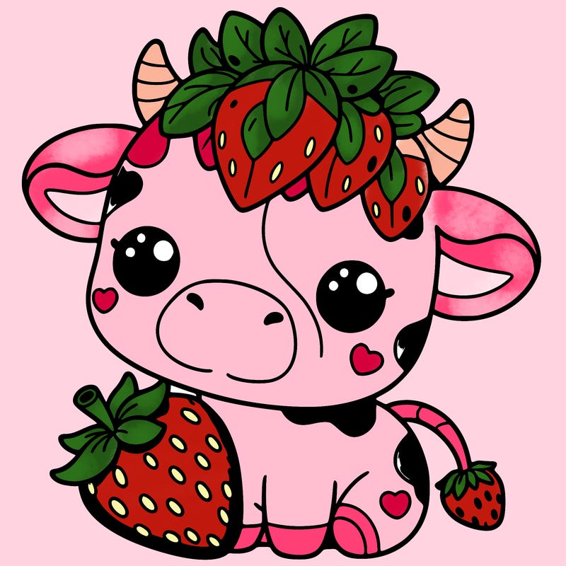 cute strawberry cow