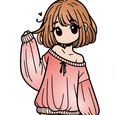 girl in baggy sweater hanging off her shoulder