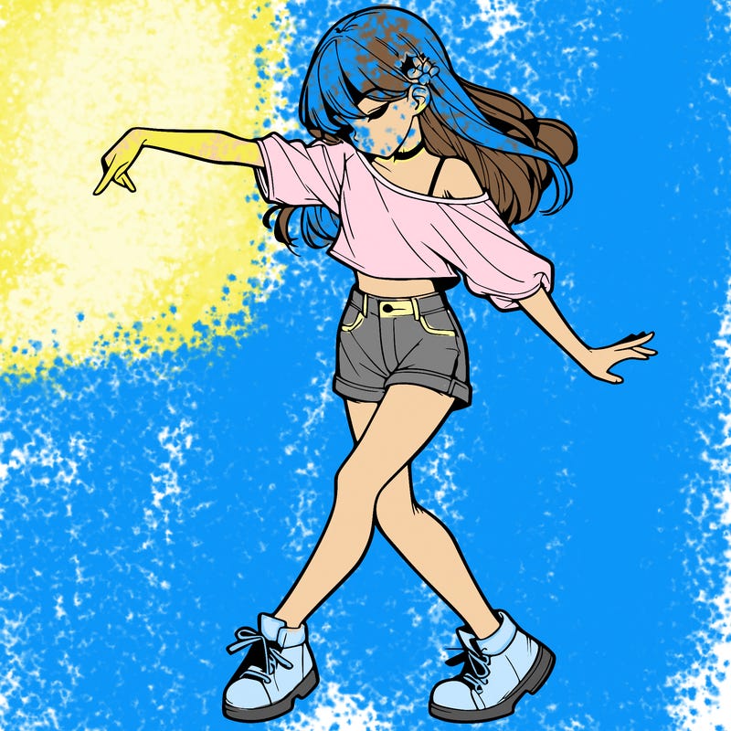 realistic girl danceing