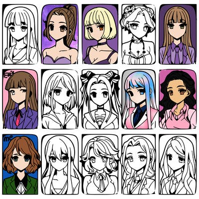 girls that look diffrent anime