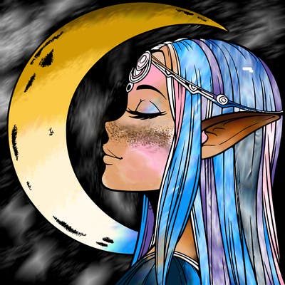 a realistic moon elf
