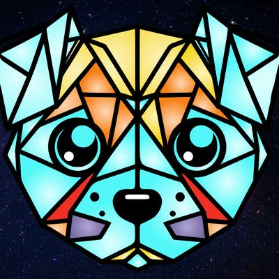 geometric puppy face