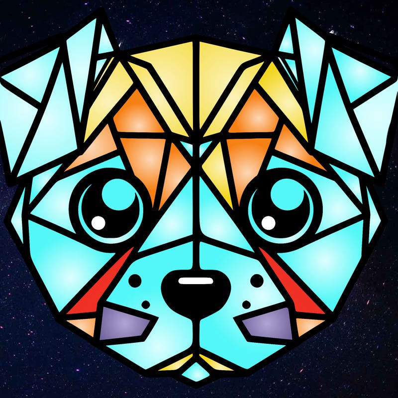 geometric puppy face