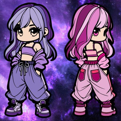 girl in crop top and baggy pants