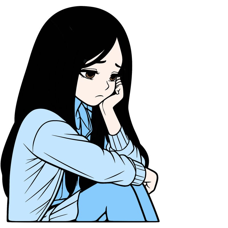 a realistic girl with depression