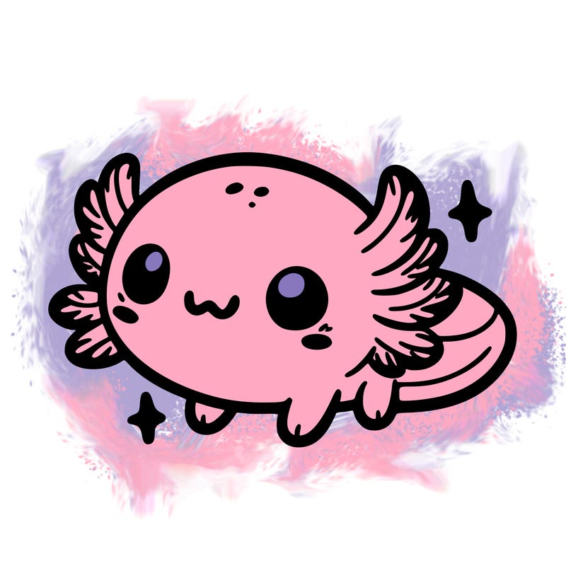 cute easy baby axolotl