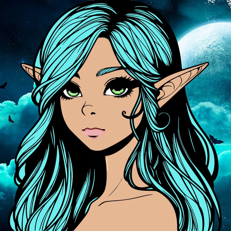 elf girl realistic dark fantasy