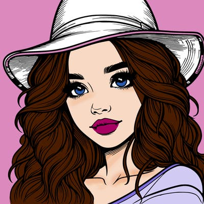 realistic girl with hat