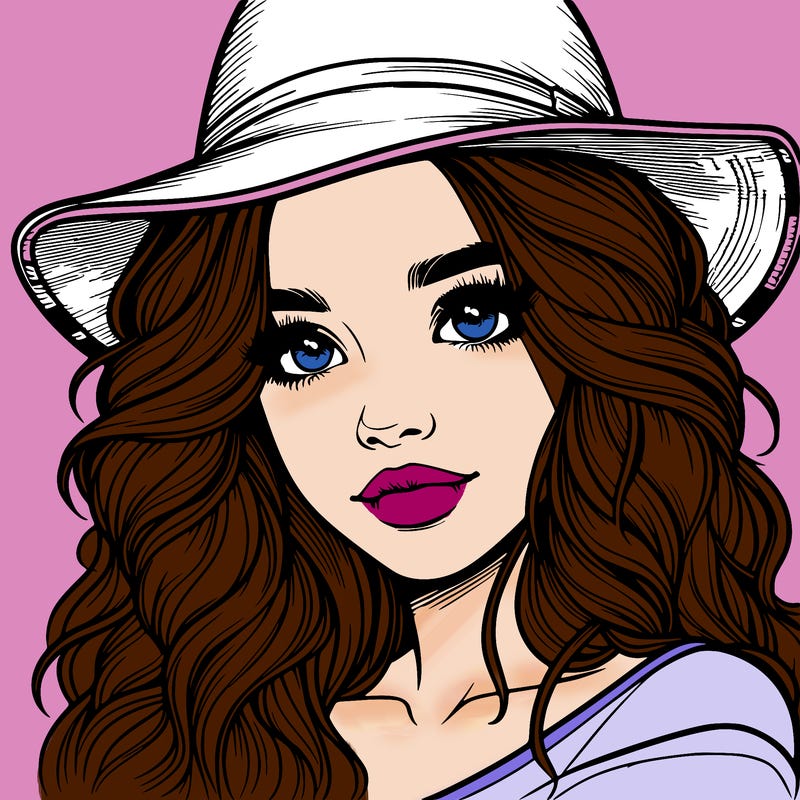 realistic girl with hat