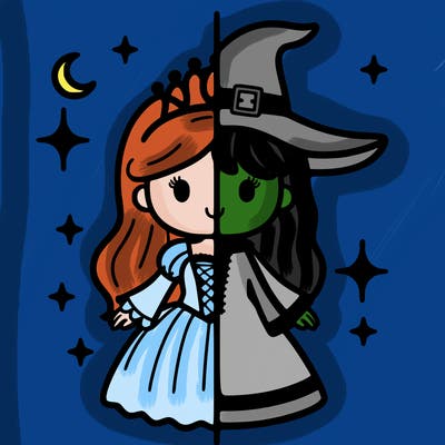 split princess and witch
