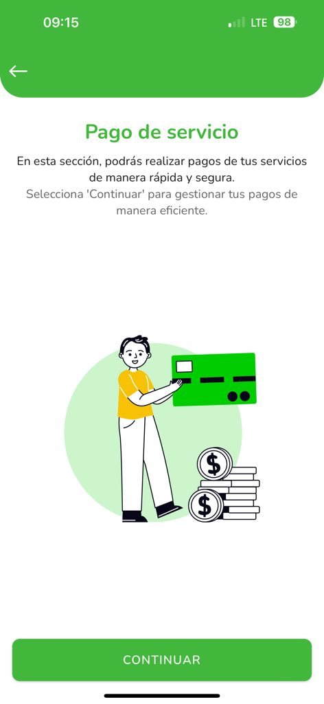 TeLoCompro - TeLoCompro app interface for secure utility bill payments