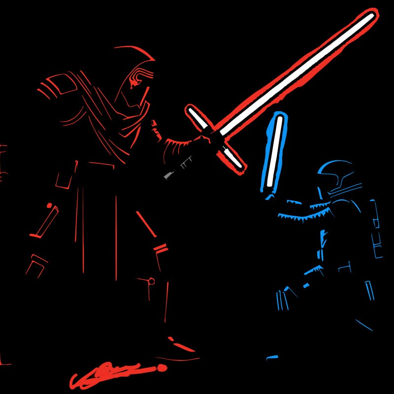 darth vader fighting his son in star wars