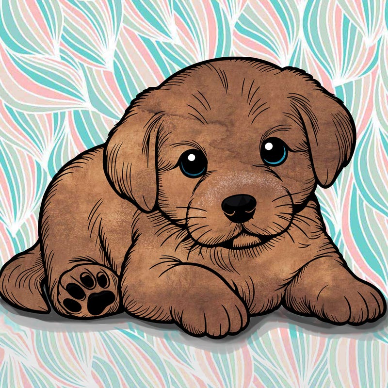 a cute realistic puppy