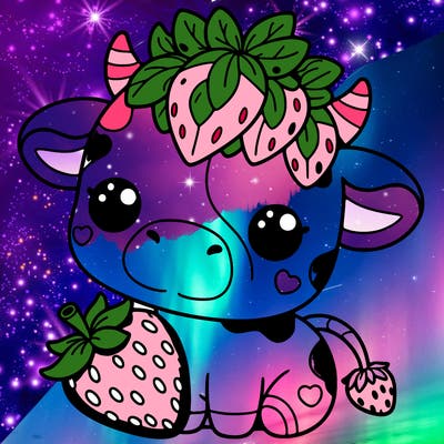 cute strawberry cow