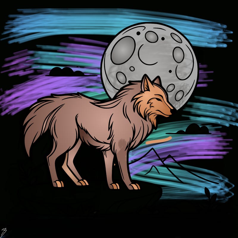 wolf moonlight