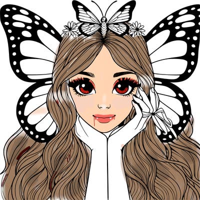 butterfly realistic girl