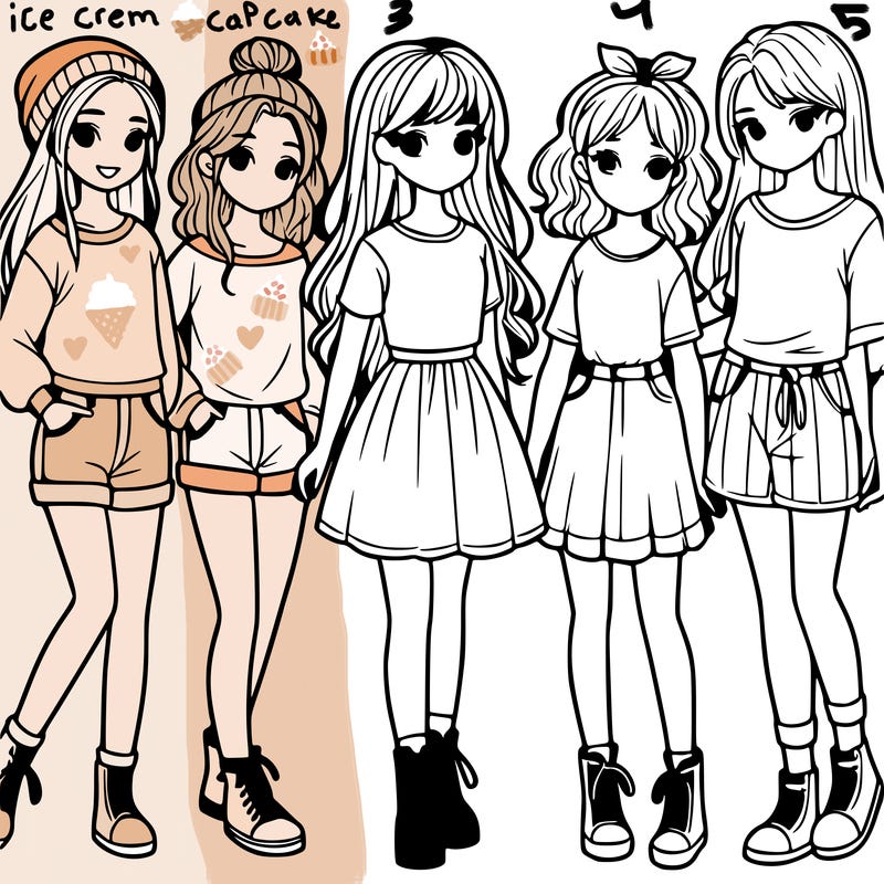 a group of five girls