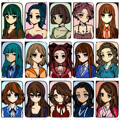 girls that look diffrent anime