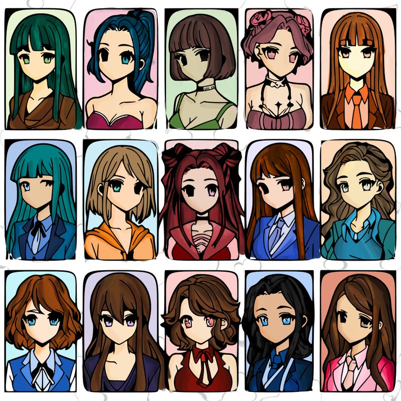 girls that look diffrent anime