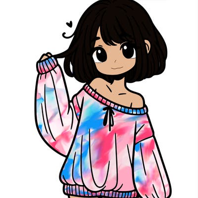 girl in baggy sweater hanging off her shoulder