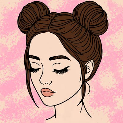 woman with hair buns