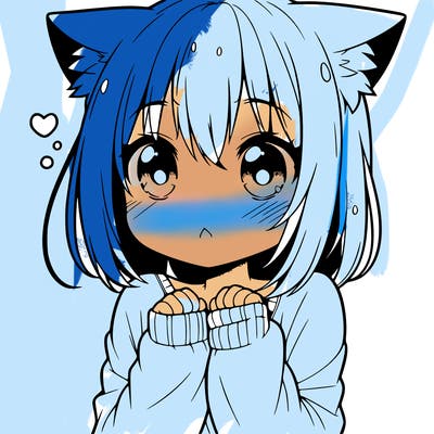 shy anime catgirl