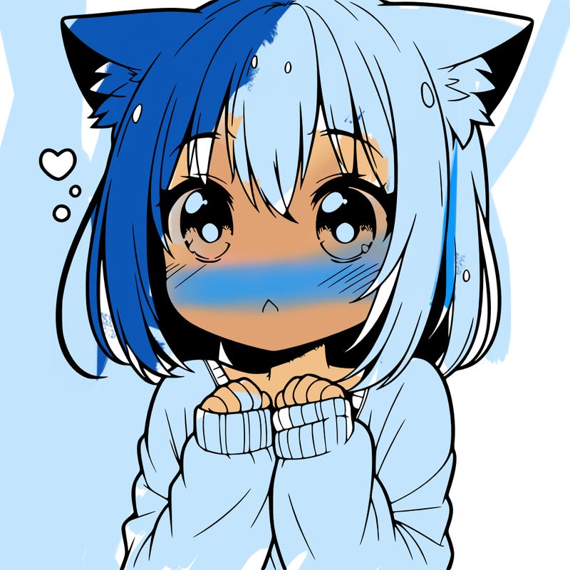 shy anime catgirl
