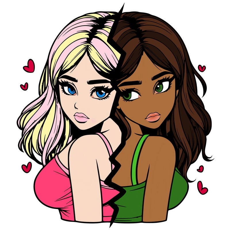 realistic girl split