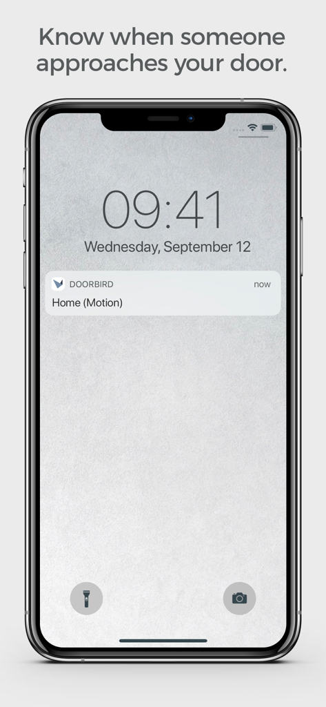 DoorBird app motion alert notification on iPhone lock screen