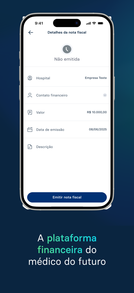 Caveo - Caveo mobile app interface showing medical invoice details for healthcare independent contractors
