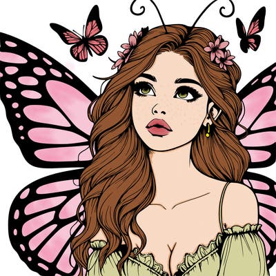 butterfly fairy realistic girl