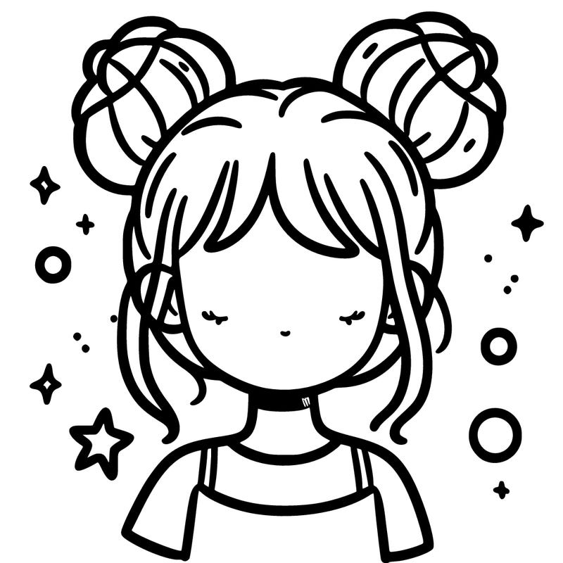 girl with space buns in her hair