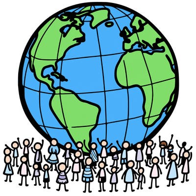 earth with people on it