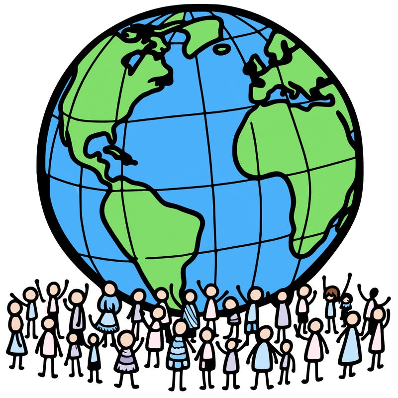 earth with people on it