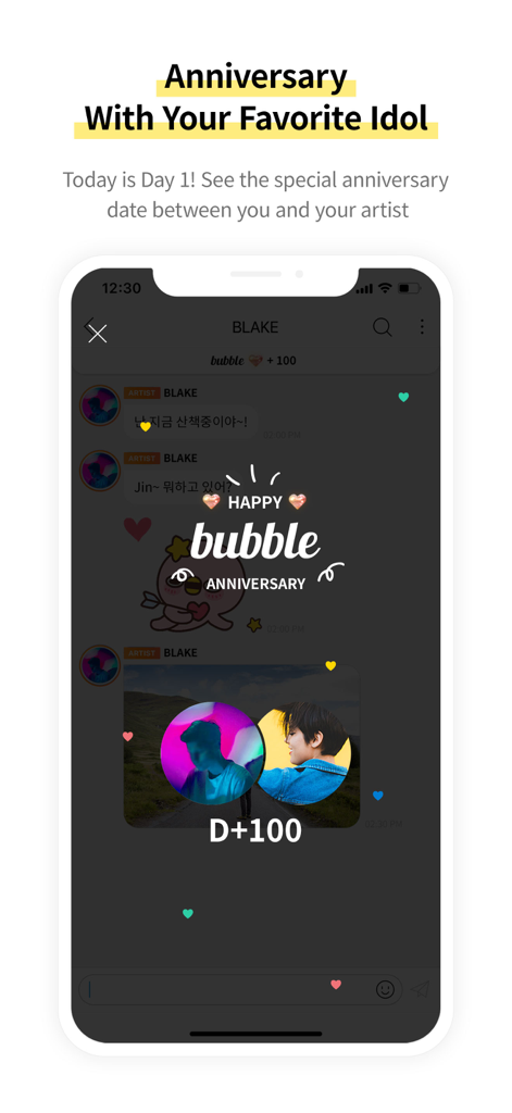 bubble for STARSHIP - A 100 day anniversary milestone celebration with a favorite artist in the bubble for STARSHIP app