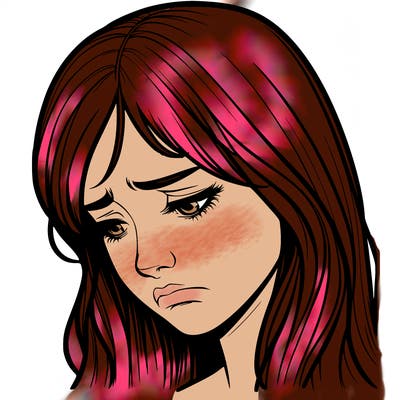 depressed realistic girl crying