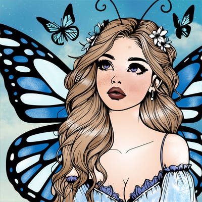butterfly fairy realistic girl