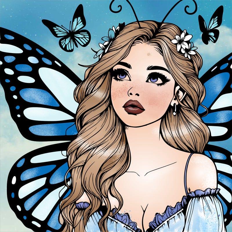 butterfly fairy realistic girl