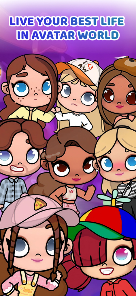 Cute Mods : for Avatar World - A collection of diverse and stylish cartoon avatars from the Cute Mods for Avatar World app.