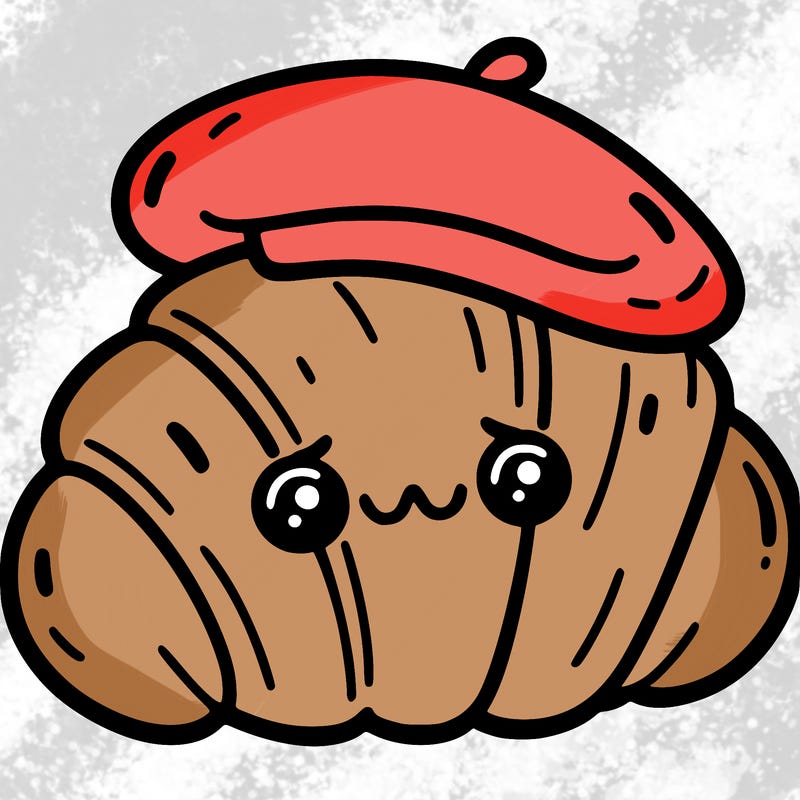 a croissant with a beret