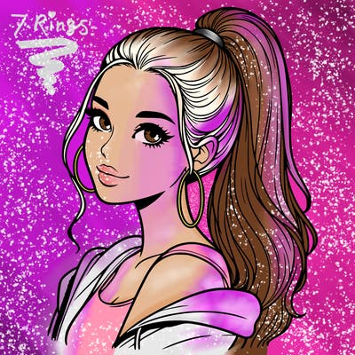 realistic girl with a high ponytail