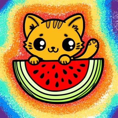 cute watermelon kitten