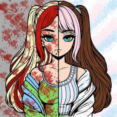 realistic girl split