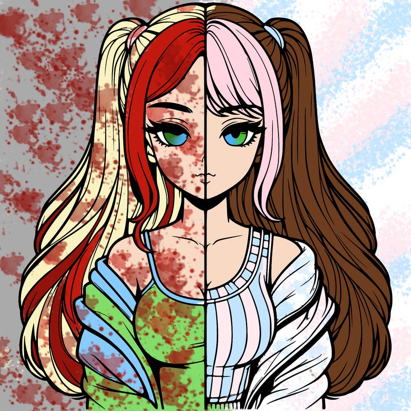 realistic girl split