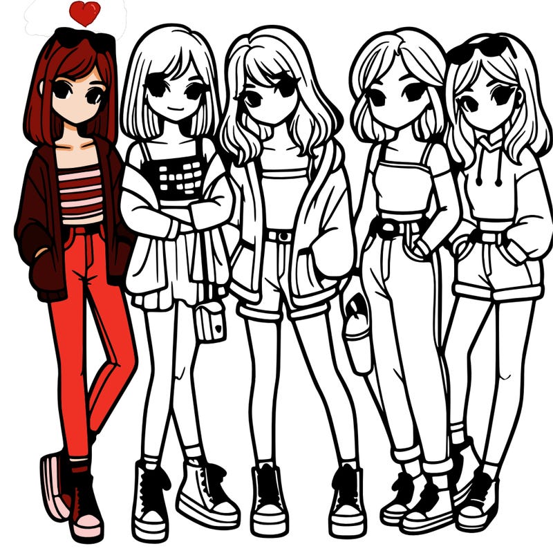 a group of girls teenagers