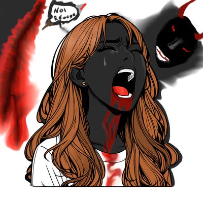 screaming realistic, girl