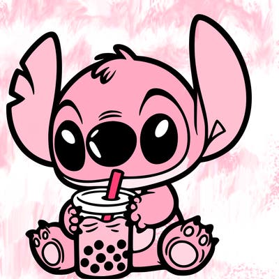 stitch with boba tea