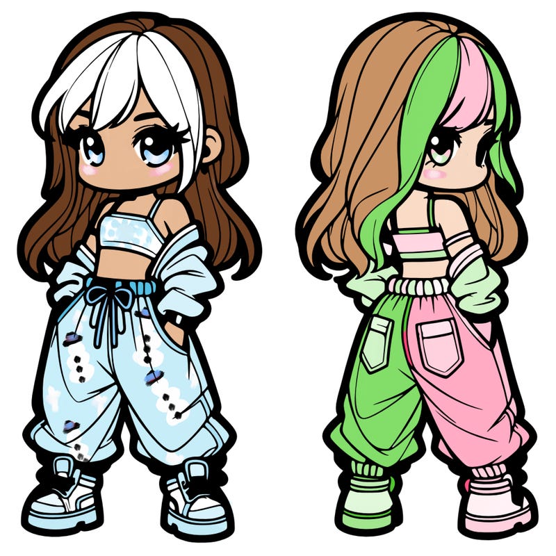 girl in crop top and baggy pants