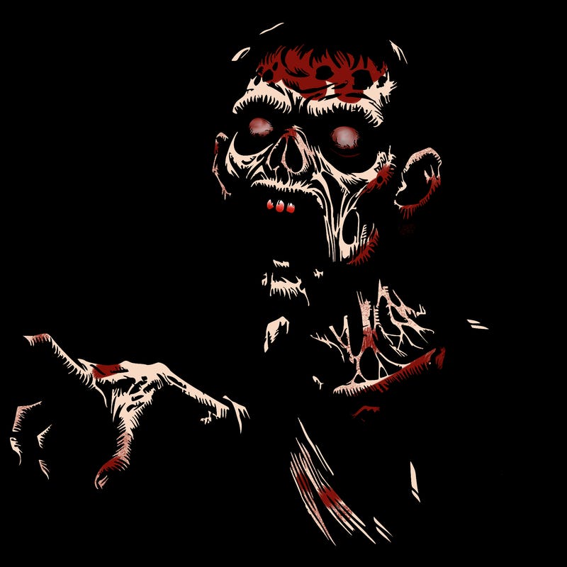 creepy realistic zombie