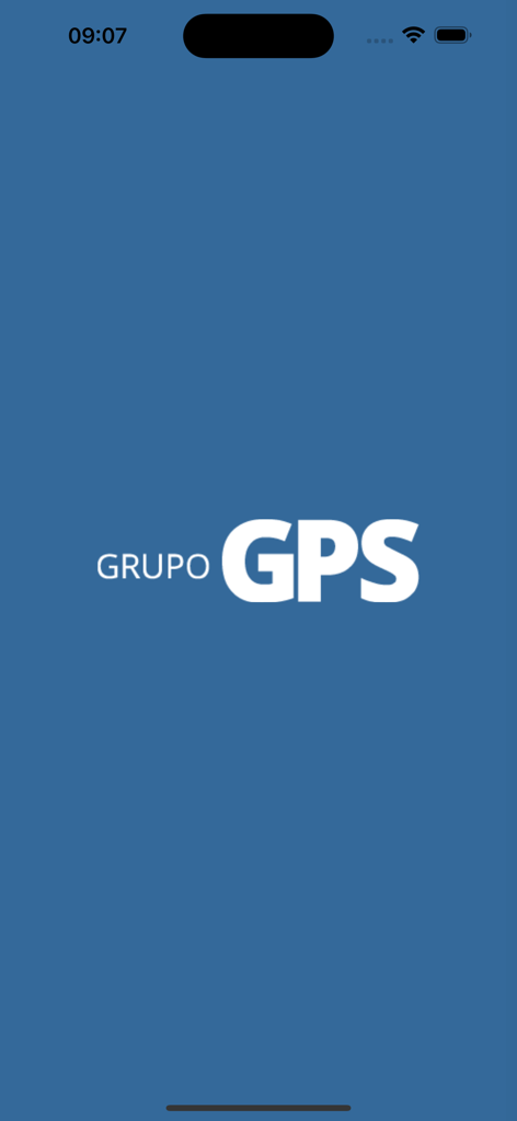 GPSvc - Tela de abertura do Grupo GPS com o logotipo da empresa